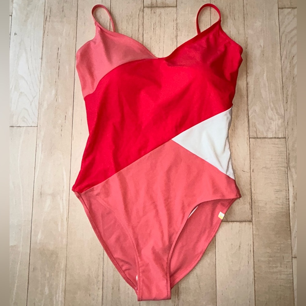 Summersalt The Marina Colorblock Grapefruit & Coral One-Piece Swimsuit 12 NWOT - Picture 12 of 13